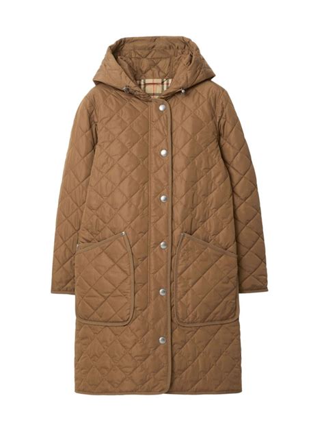 Shop Burberry Roxby Quilted Hooded Coat 